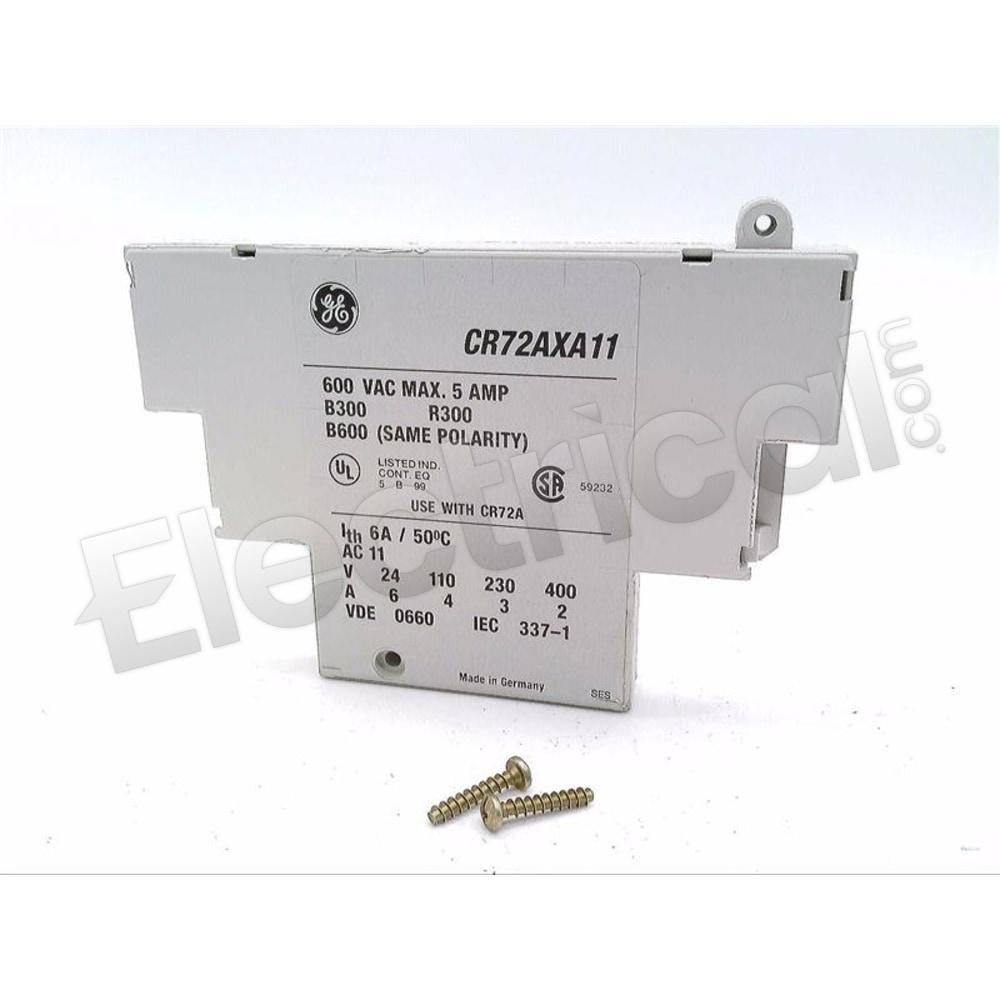 General Electric Contactor And Motor Starter Auxiliary CR72AXA11