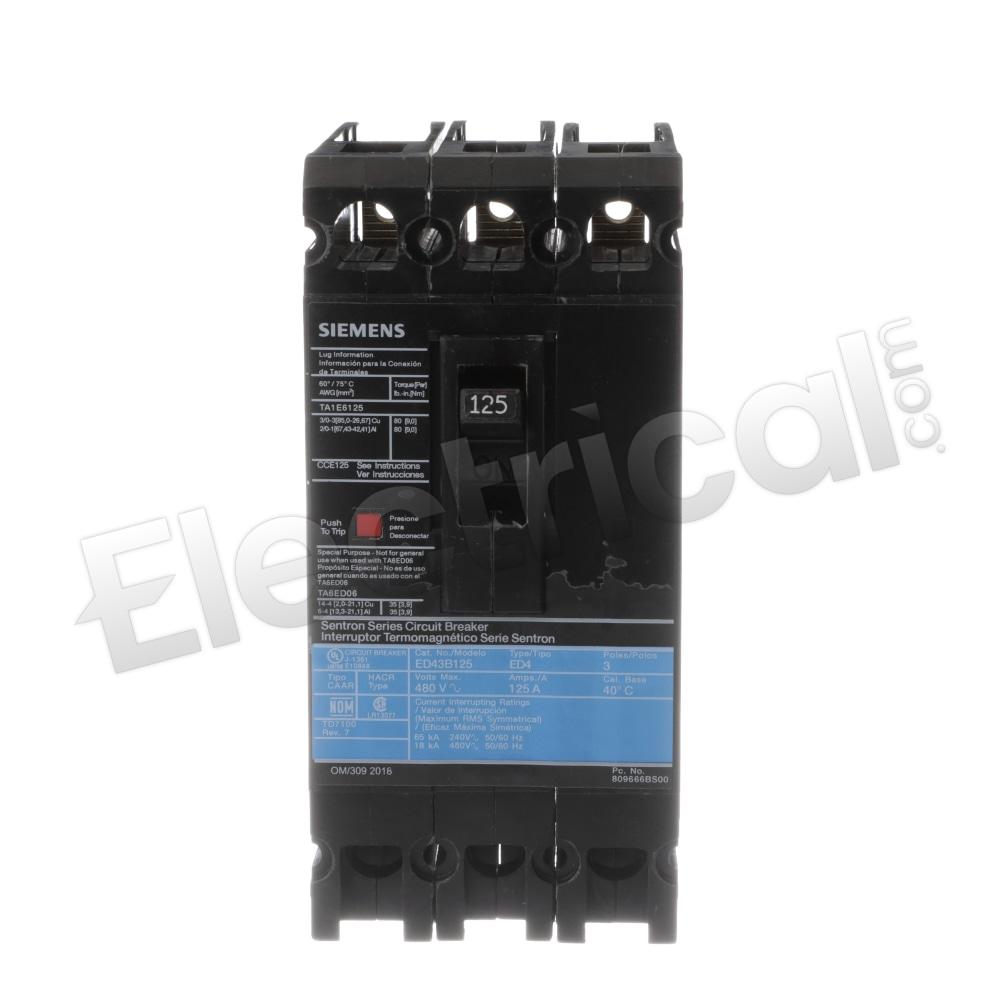 Siemens Molded Case ED43B125L