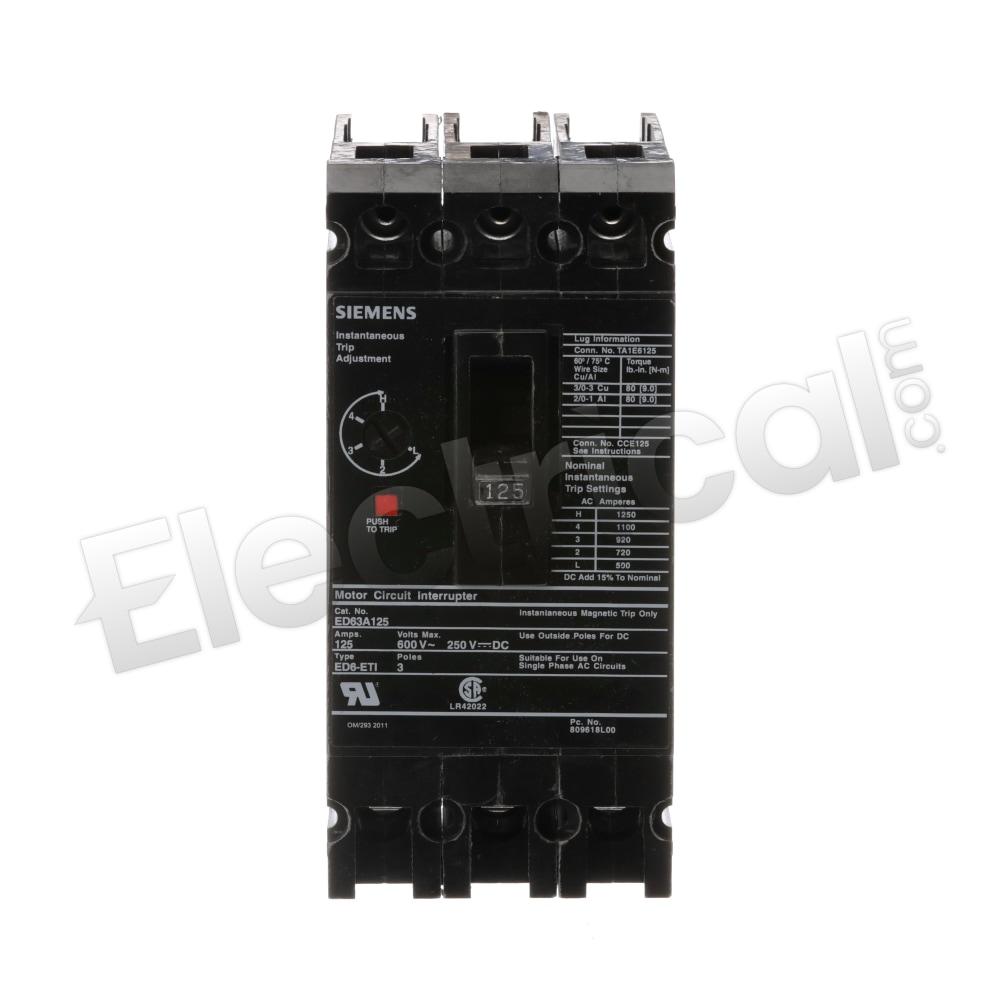 Siemens Molded Case ED63A125L