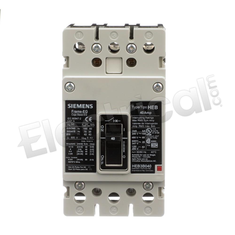 Siemens Molded Case HEB3B040B