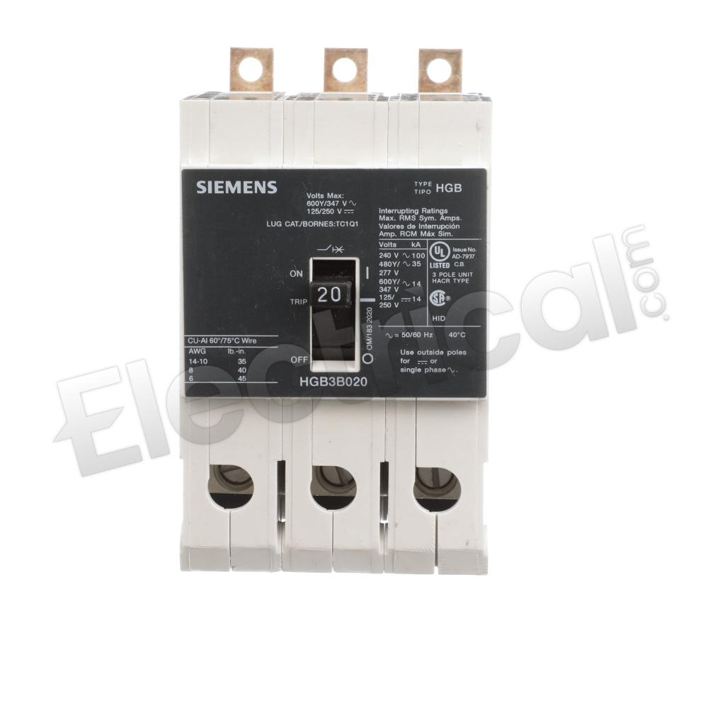 Siemens Molded Case HGB3B020B
