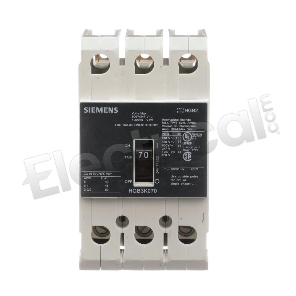 Siemens Molded Case HGB3K070B