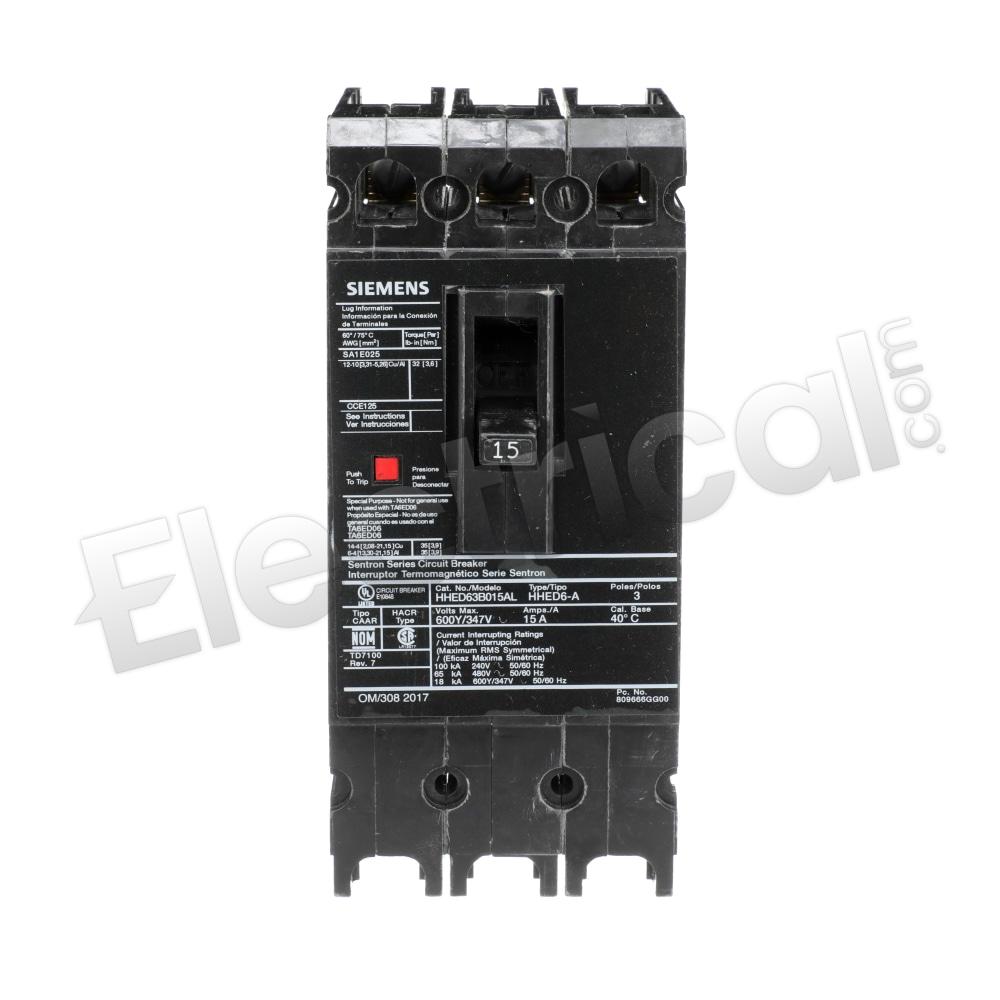 Siemens Molded Case HHED63B015AL
