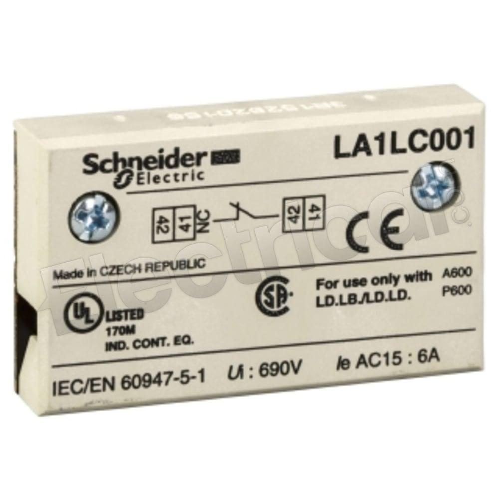 Square D Contactor And Motor Starter Auxiliary LA1LC001