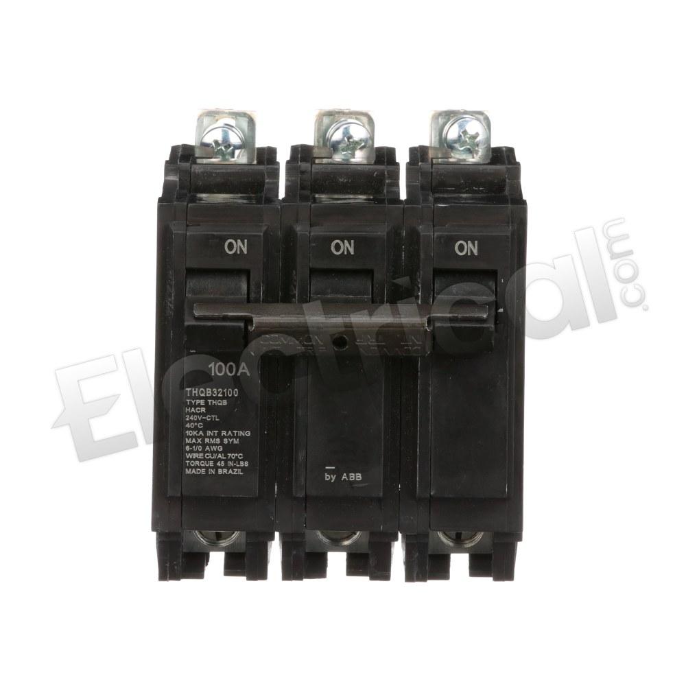 GE THQL21100 100-Amp Double Pole Main Breaker – 1-Phase, 120/240V AC, Black