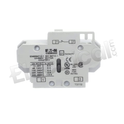 Cutler Hammer Contactor And Motor Starter Auxiliary C320KGS2