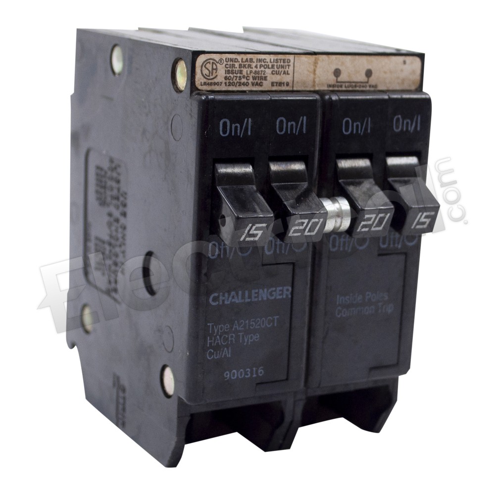 A21520CT Challenger 15A 4P A-Series Molded Case Circuit Breaker